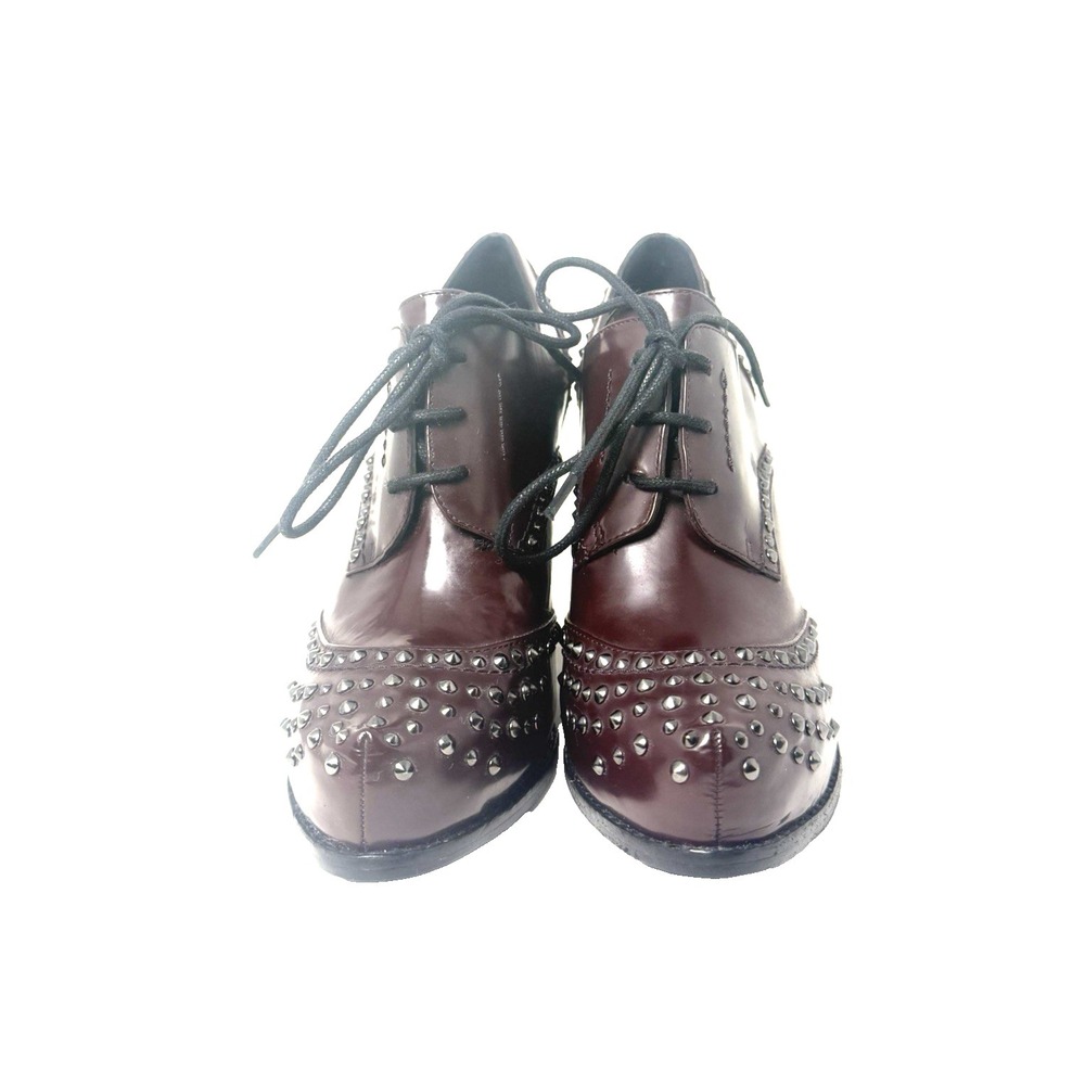 Oxford Leather Lace-Up Women's Kenneth Cole Burgundy Studded Heels 7.5  Med